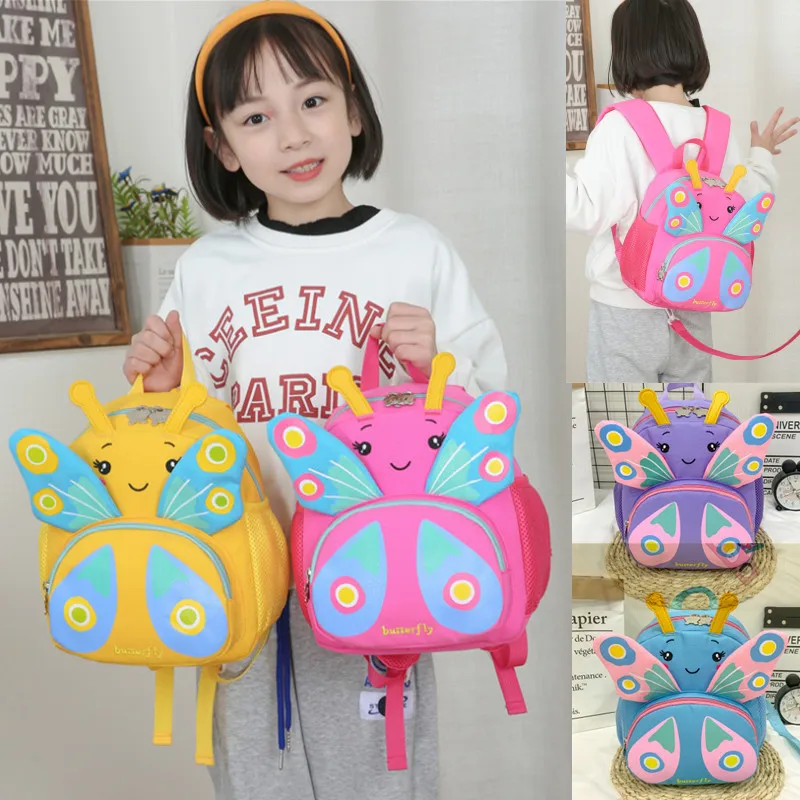 Children\'s Backpacks 2023 Fashionable New Kindergarten Children\'s Anti Loss Schoolbags Girls Cute Cartoon Butterfly Backpack