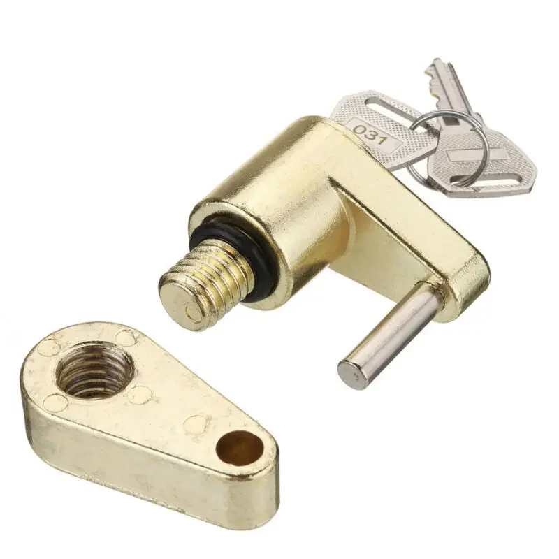 Trailer Hitch Coupler Lock With Zinc Alloy Hardened Pin And 2 Copper Keys Suitable For Latch Type Couplers On Multiple Vehicles