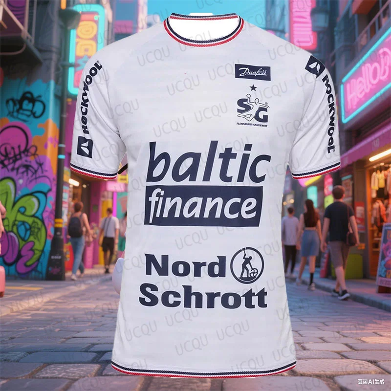 2025 SG Flensburg-Handewitt Hjemmebanetrøje Handball Jersey Fashion Casual Oversize Sport Short Sleeve Adult Quick Dry Tshirt