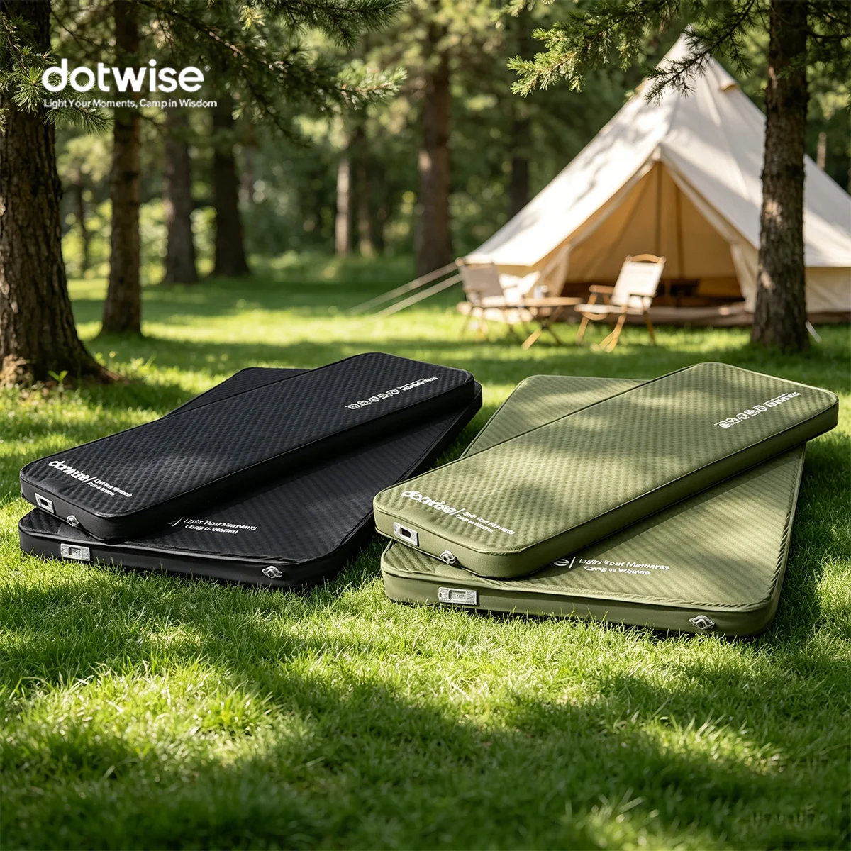 DOTWISE Self-inflating Mattress Portable Outdoor Camping Air Mat Floor Sponge Mat Thick 10cm Compact