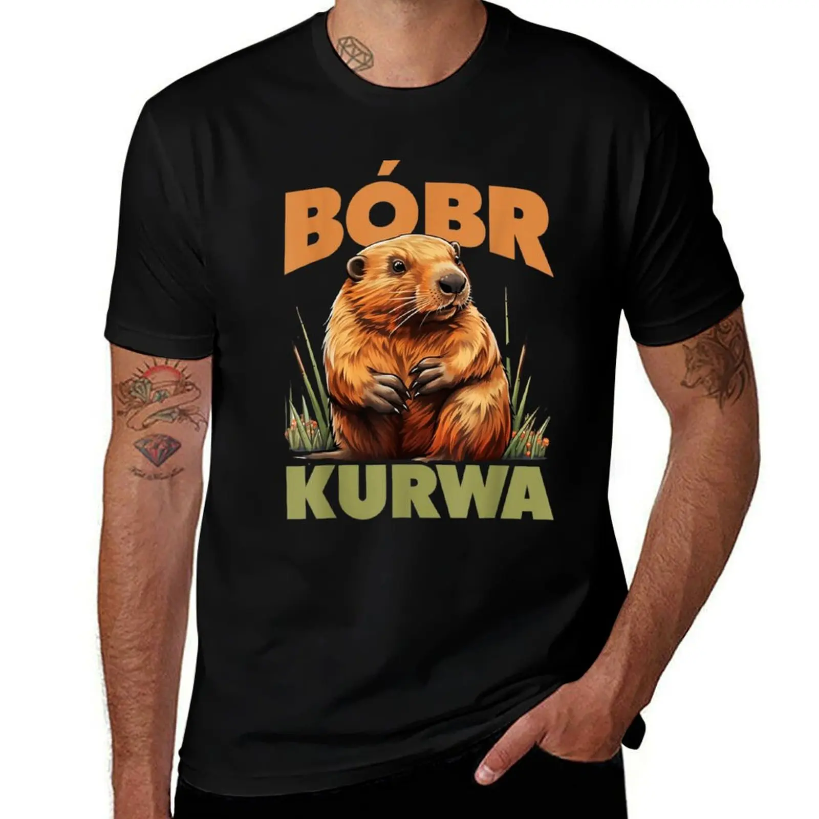 Bobr Kurwa - Bober Beaver Bobr T-Shirt Active Sports Short Sleeve Cotton Shirt T-Shirt