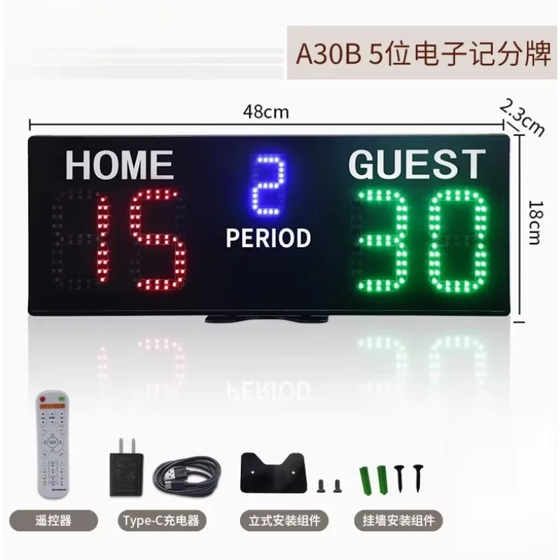 LED Electronic Scoreboard Basketball Tennis Match Countdown Timer Referee Control Sports Score Keeper