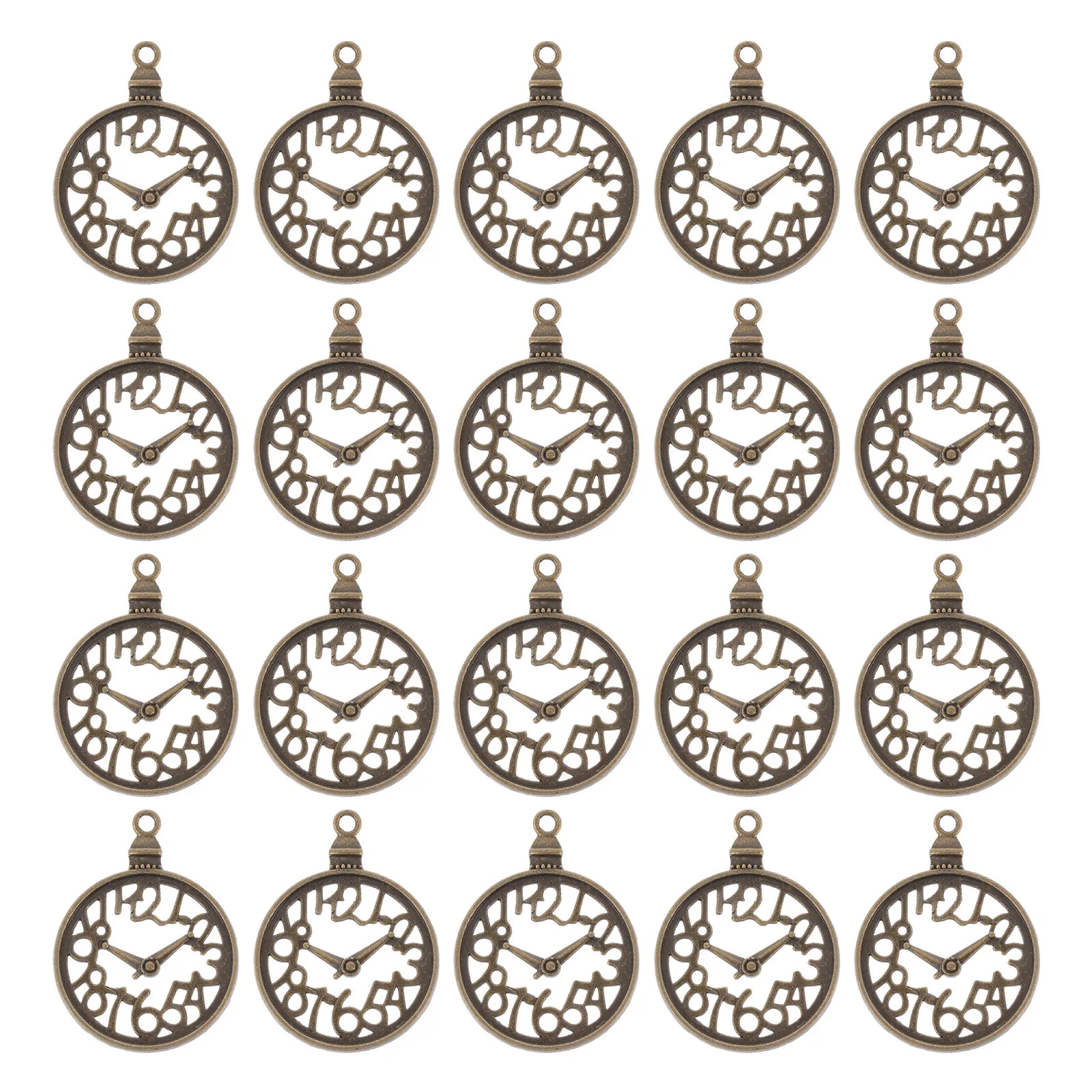 60Pcs Vintage Alloy Clock Shape Pendants DIY Jewelry Making Supplies Necklace Bracelet Earring Charms Key Chain Ornaments