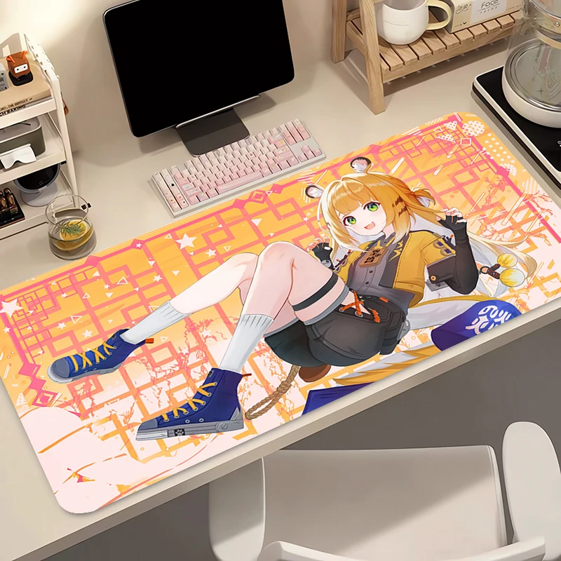 

Anime Girl Keyboard Pad Mouse Pad Kawaii Anime Girl Desk Mat PC Gamer ZZZ Mousepad Office Carpet Home Table Pad