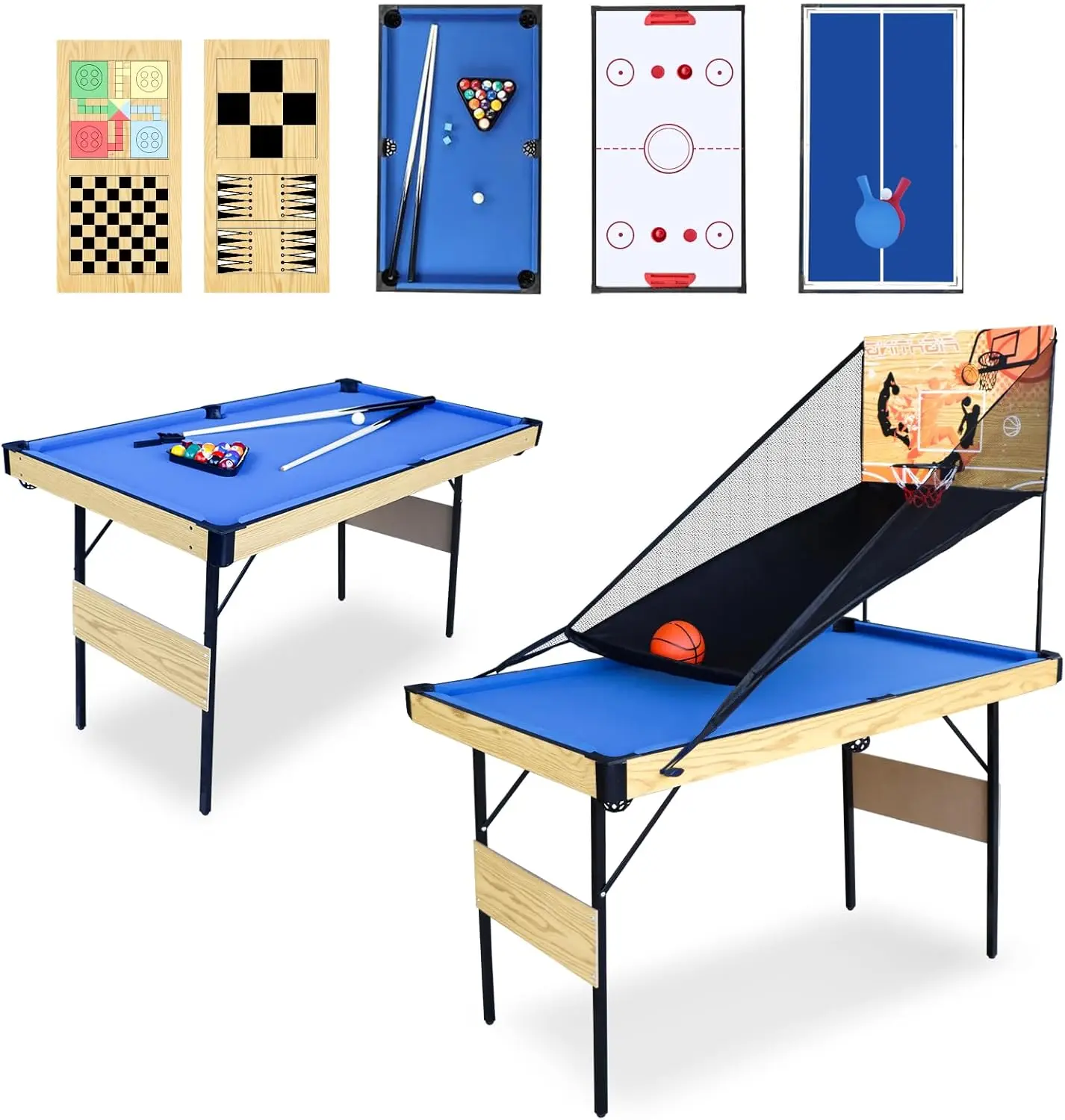 Kakiblin Folding Pool Table Set,55