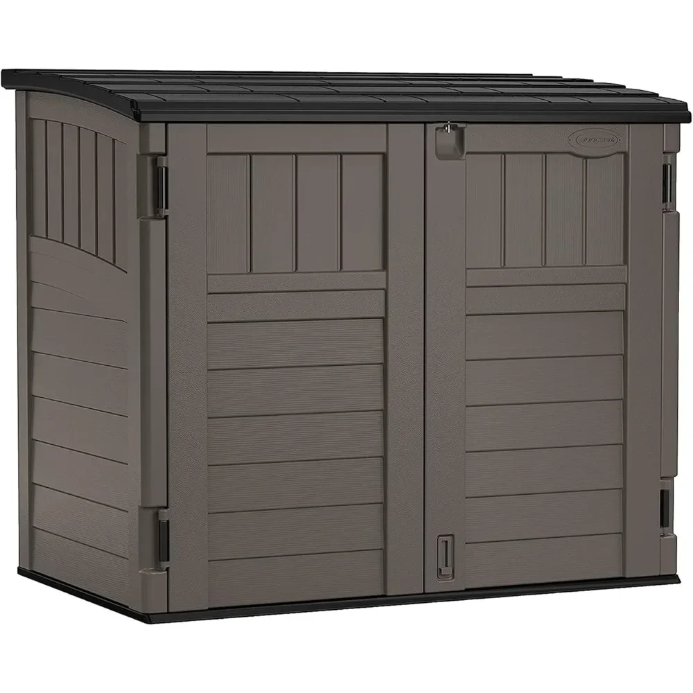 34 Cu. Ft. Horizontal Shed for Outdoor Storage W/Locking System, Stoney/Black