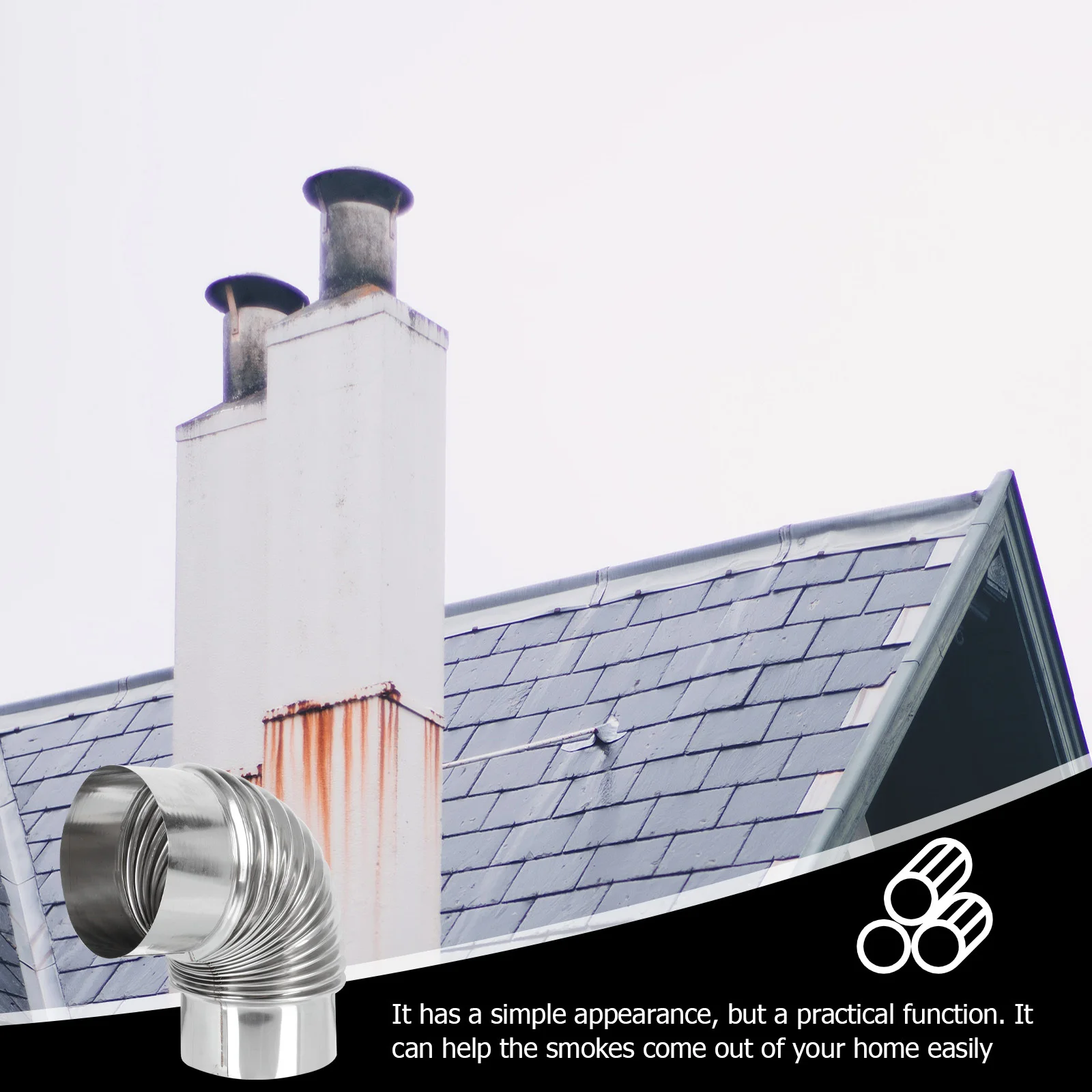 

Stainless Steel Pipe Vent Hose Elbow Durable Vent For Wood Stove Fireplace Exhaust Hose Flexible Air Tube Flue