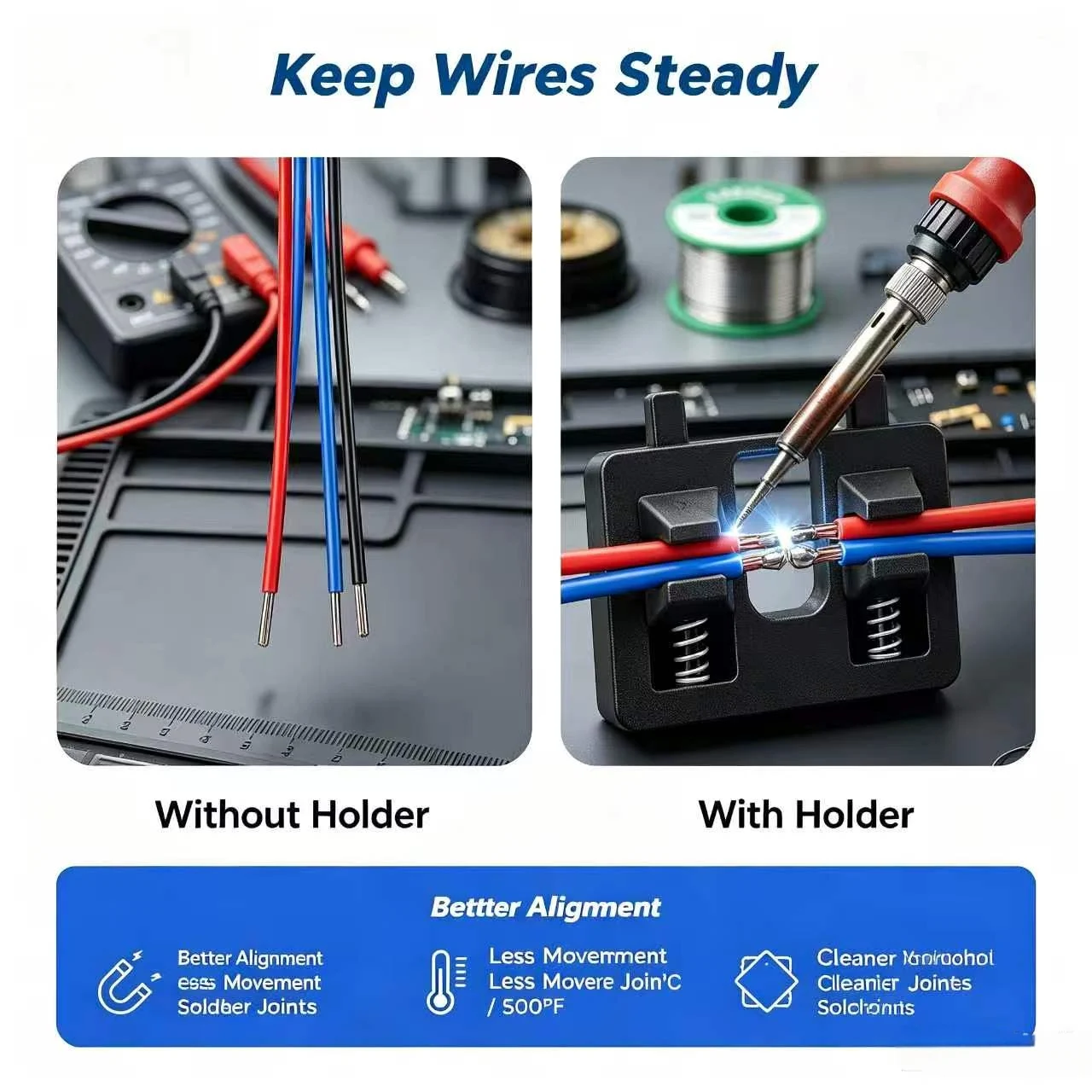 Wire Welding Fixture Double Spring Cable Bracket Portable Welding Fixture Adjustable Positioning Tool