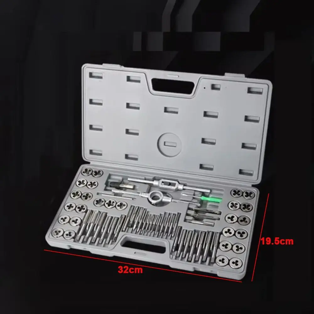 40pcs New Metric Tap And Die Set M3-M12 Metalworking Screw Thread Tap Die Tools Alloy Steel Threading Tool Kit