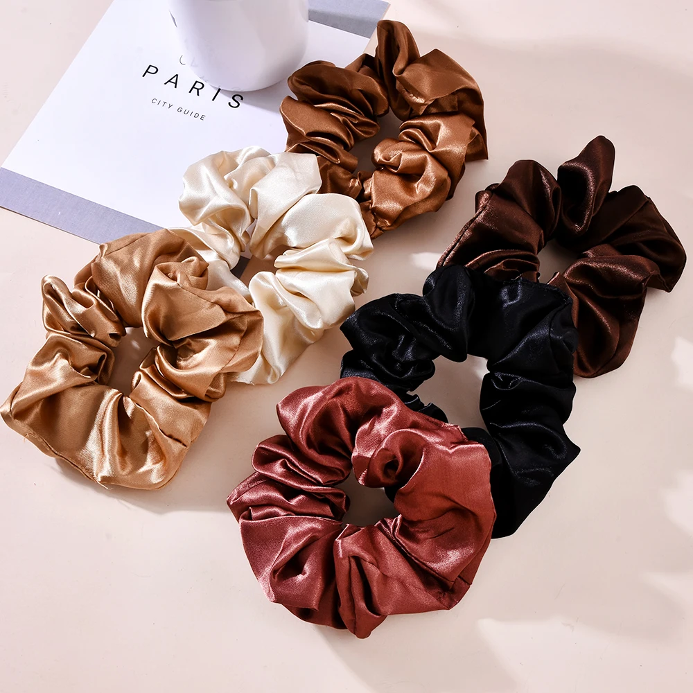 Frauen Satin Silk Haar Krawatte Elastische Haargummis Haargummi Haar Seil Ringe Neue Weihnachten Haar Zubehör Großhandel