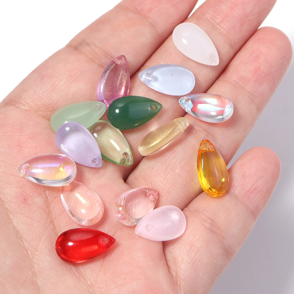 50 Stück/Lot Wassertropfenförmige Tschechische Glasperlen, Lampwork-Perlen für Schmuckherstellung, DIY-Halsketten, Haarnadeln, Anhänger und Zubehör – Detail 6