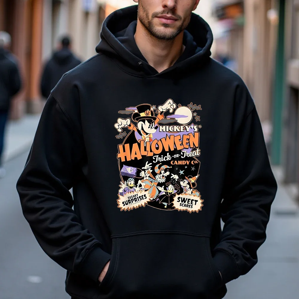 

Disney Men's Hoodie, Halloween Element Men's Hoodie, Autumn and Winter Warm Top, Fashionable and Trendy Men's Clothing