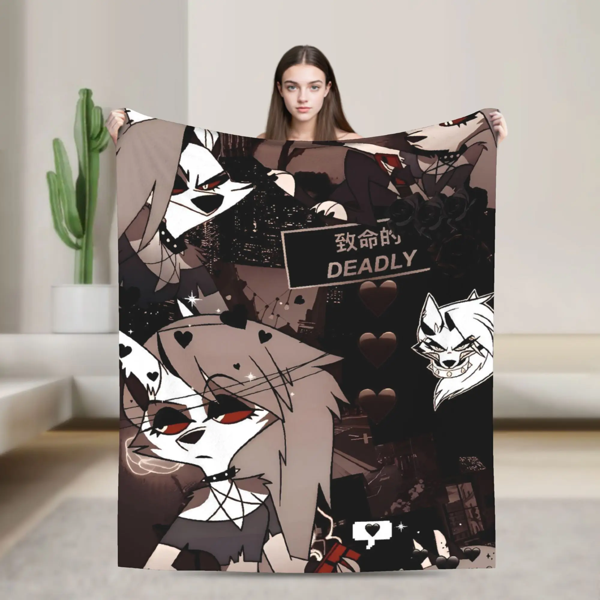 Helluva Boss Loona الفانيلا بطانية الربيع لينة دائم رمي بطانية لغرفة نوم الطفل الجمالية المفرش أريكة غطاء سرير #1