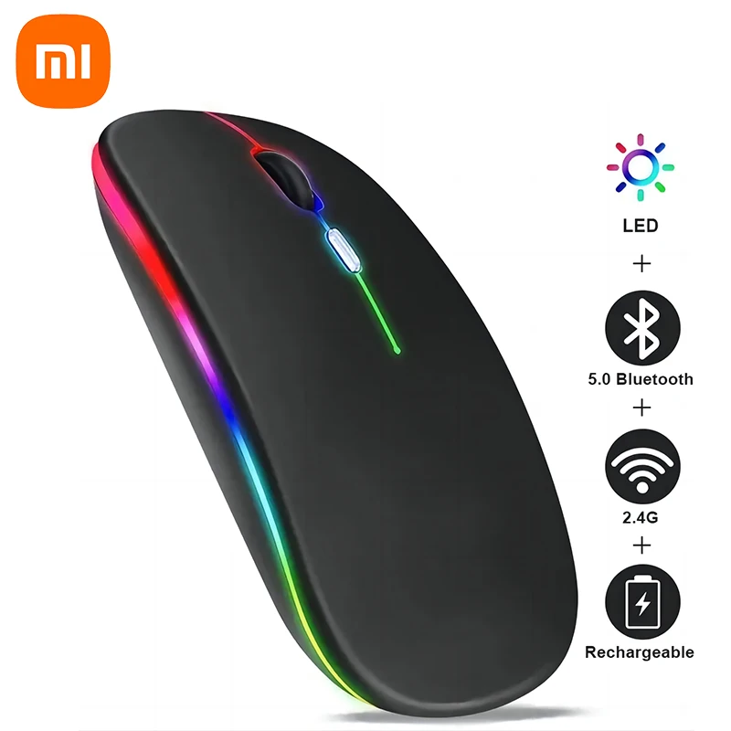 Xiaomi Bluetooth 5.2 Luminous Wireless Mouse USB Charging 2.4GHz Portable  Mouse 1600DPI Gaming Mouse for Tablet Phone Computer