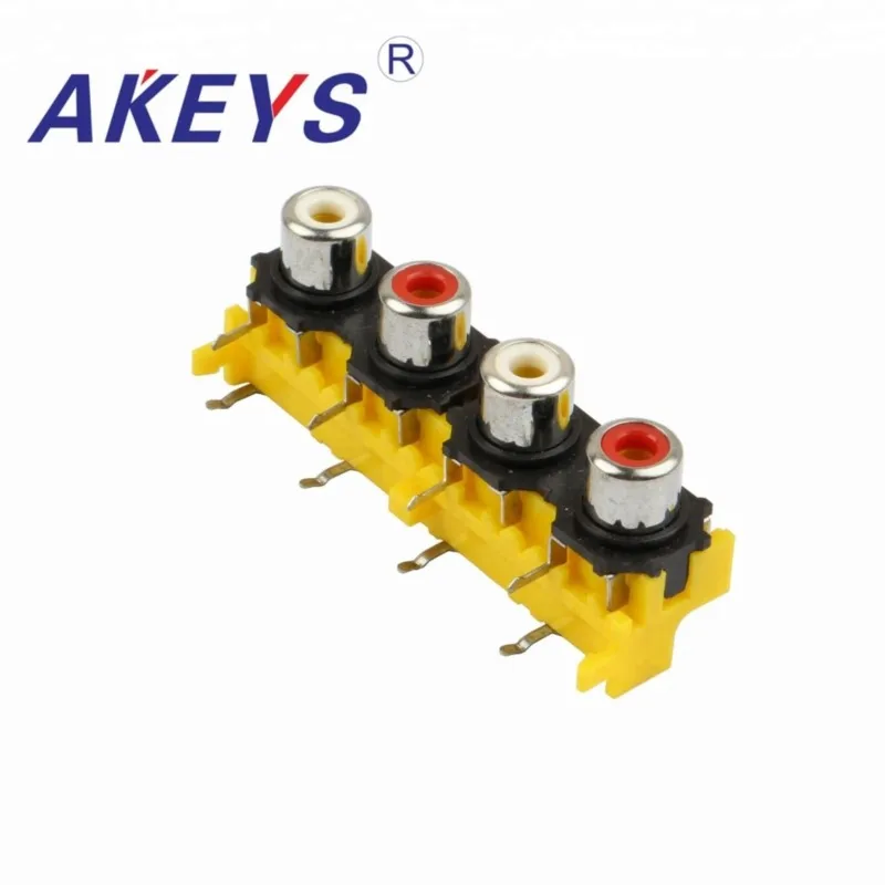 10 PCS AV4-8.4-14 general purpose rca jack for pcb mount AV rac pin jack socket 8 pin rca connector