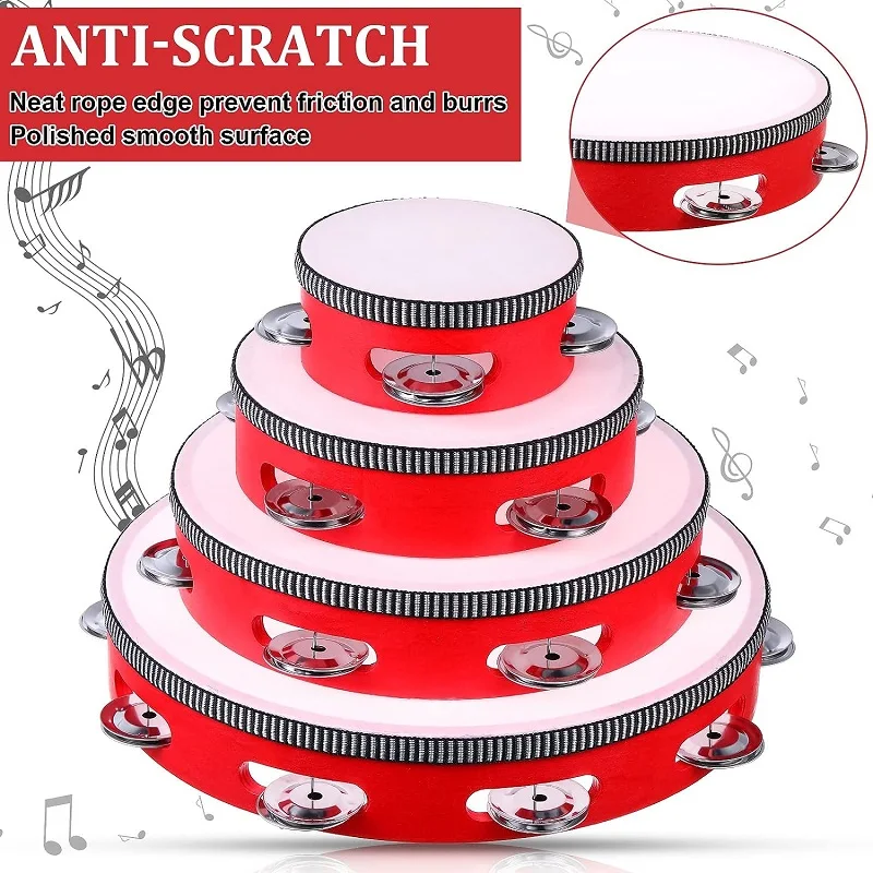 الدف الرقص الدعائم للأطفال ، رنين الوسائل التعليمية ، أورف الأطفال ، أداة قرع ، خشبية اليد لقط طبل ، 4 "، 6" ، 8 "، 10"