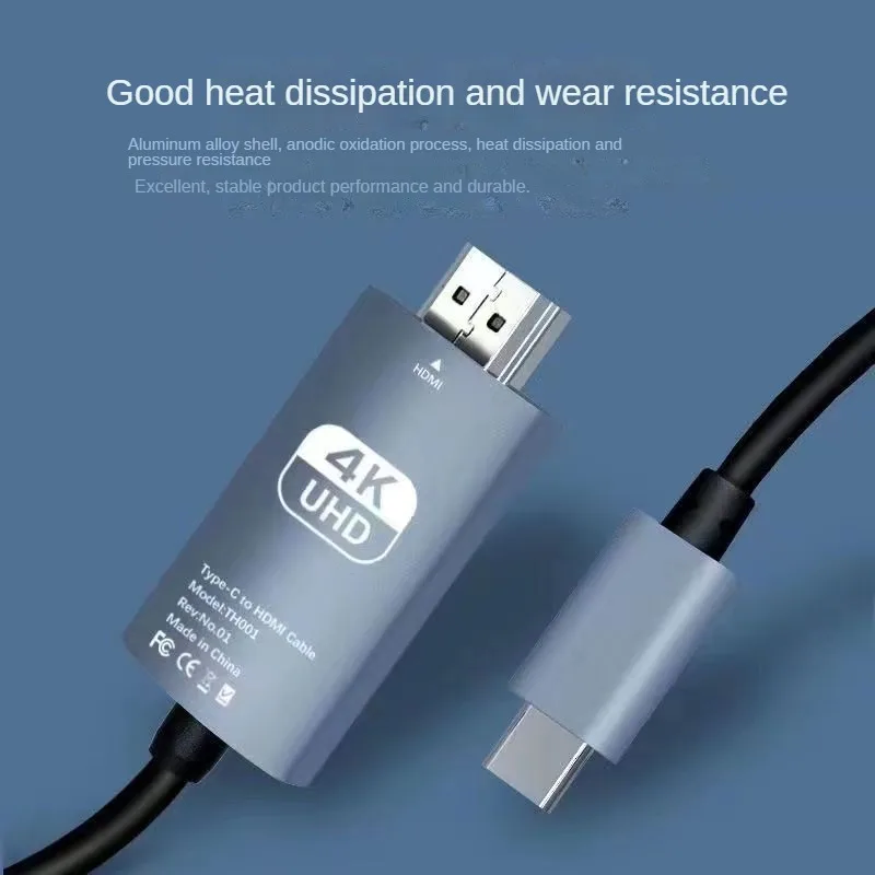 USB C to HDMI-Compatible Cable USB3.1 Thunderbolt 3 Type c to HDMI-Compatible Cable for Macbook Sumsang S8 S9 S23 Huawei p20