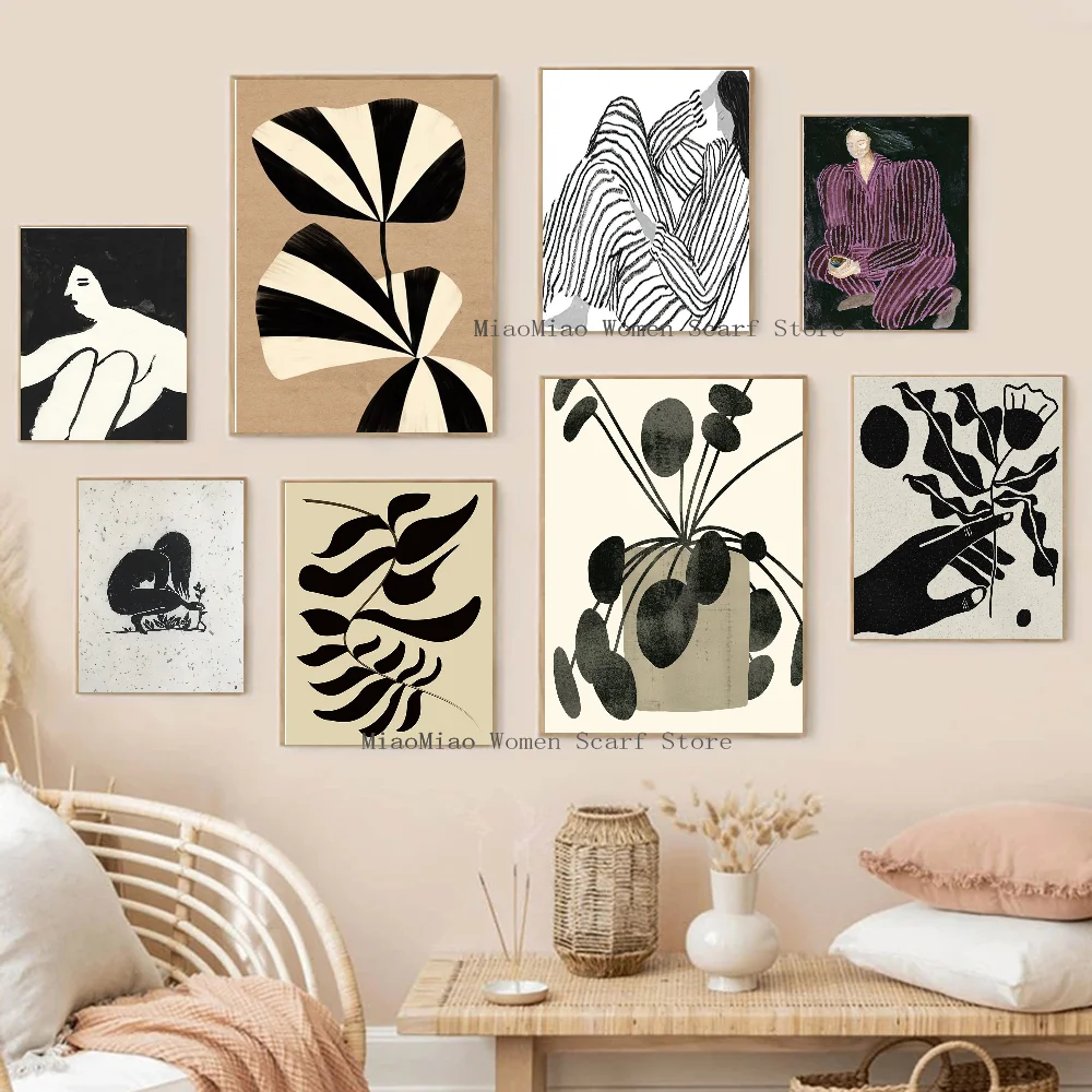 Striped Curve Abstract Woman Poster Paper Print Home Living Room Bedroom Entrance Bar Restaurant Cafe Art Painting Decoration