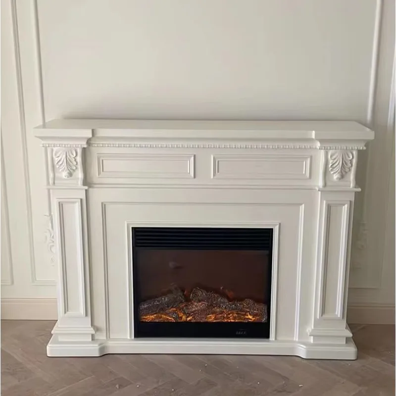 Decorative Wood Fireplaces LED Flame Free Standing Electric Fireplace With  Mantel
