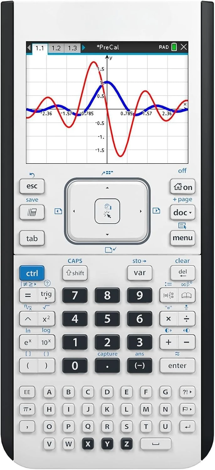 with Student Software (PC/Mac) White  Color Graphing Calculator