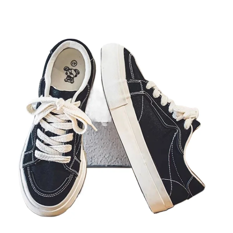 Printemps automne nouveau fond plat polyvalent décontracté sport conseil chaussures respirant anti-dérapant résistant à l'usure toile chaussures pour femmes