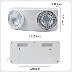 LED Double Lamp Emergency Evacuation Light Wall-mounted Safety Indicator Rechargeable Public Warning Lamps for Power Failure