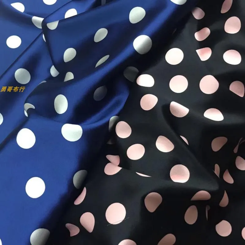 Satin Silk 2cm Polka Dot Fabric 19 Momme Stretch Silk Dot Dress Top Cheongsam Cloth