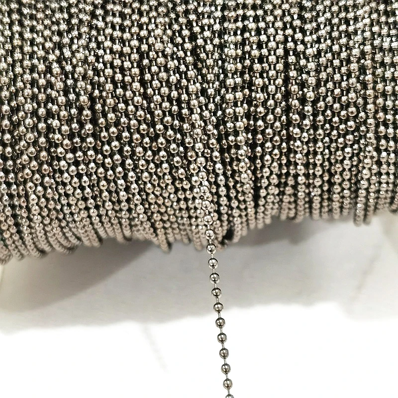 2meters 1-1.5mm Beaded Ball Chains for DIY Bracelet Necklace Jewelry Making Copper Cable Link Chain Components Wholesale