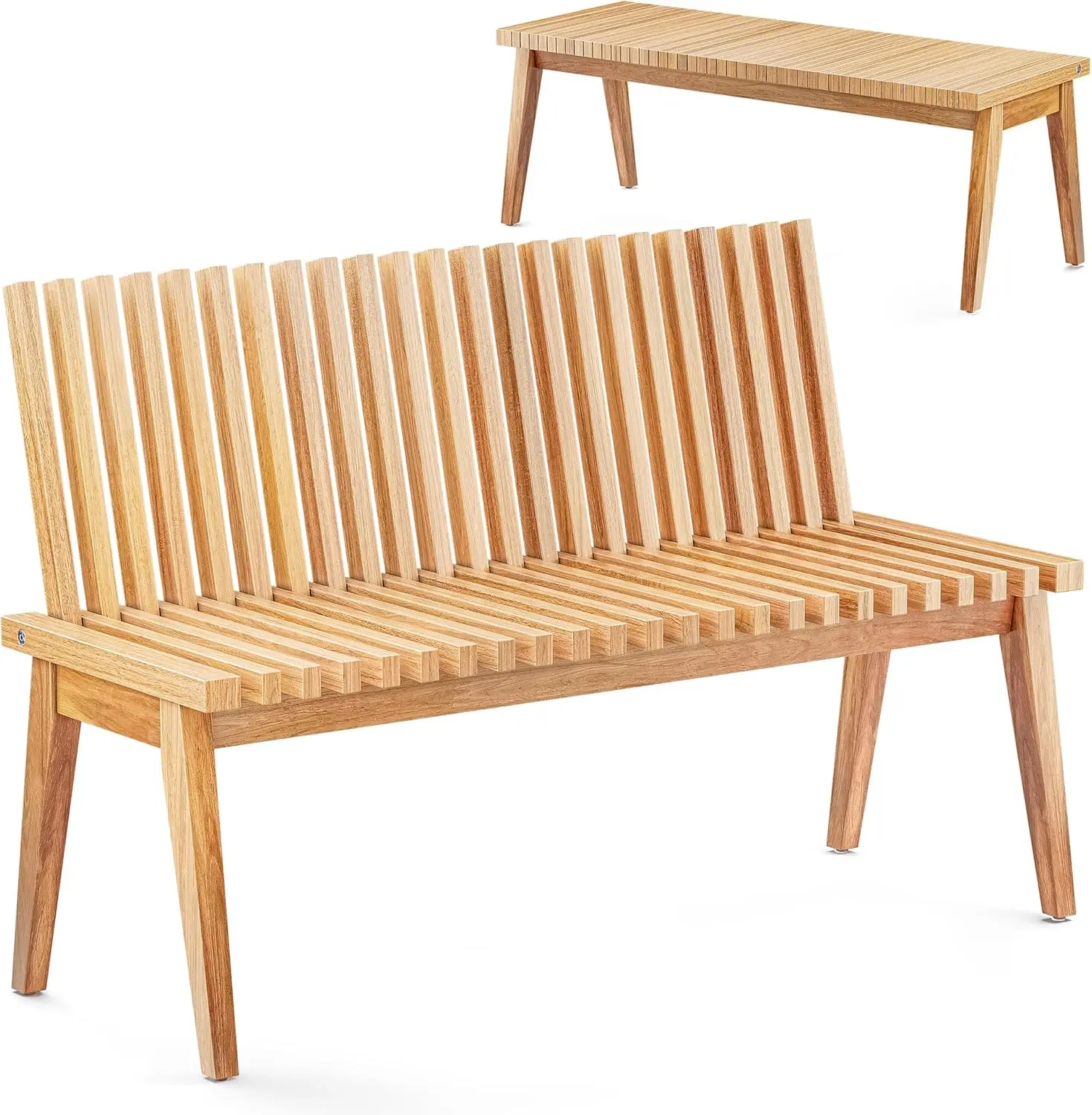 Outdoor Patio, Garden & Entryway Acacia Solid Wood 2 in 1 Convertible Bench to Table, Natural Color, 47 Inch