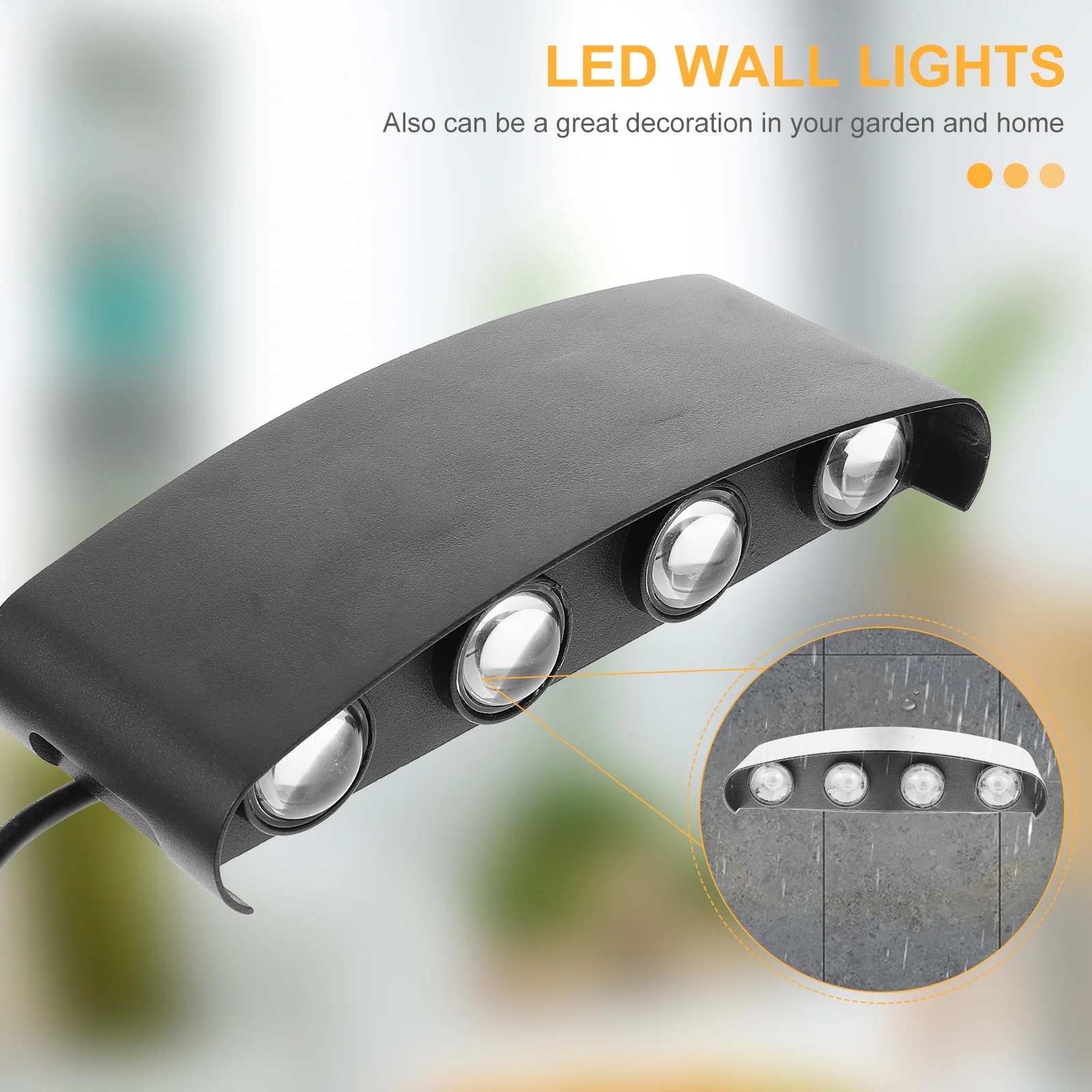 LED Wall Light Solar Outdoor Rain Proof Lighting Fence Lamp Waterproof Wall-mounted Lights Aluminum