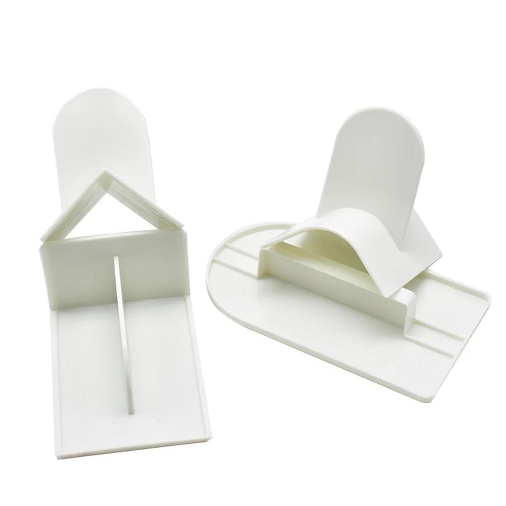 4 قطعة كعكة فندان أكثر سلاسة مجموعة البلاستيك الأبيض كعكة سطح الزاوية أكثر سلاسة الكوع الزاوية اليمنى الخبز أداة زخرفة فندان #1