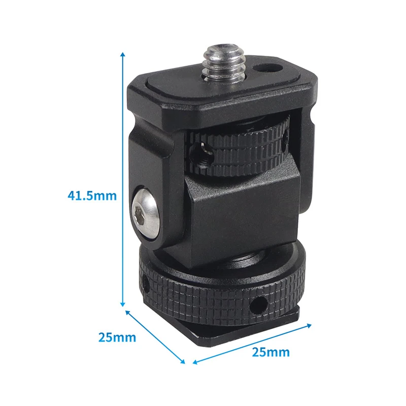 رأس ترايبود مثبت بشاشة صغيرة من الألومنيوم ، محول حذاء بارد ، بتركيب الكاميرا ، فلاش ، ميكروفون ، مصباح تعبئة ليد