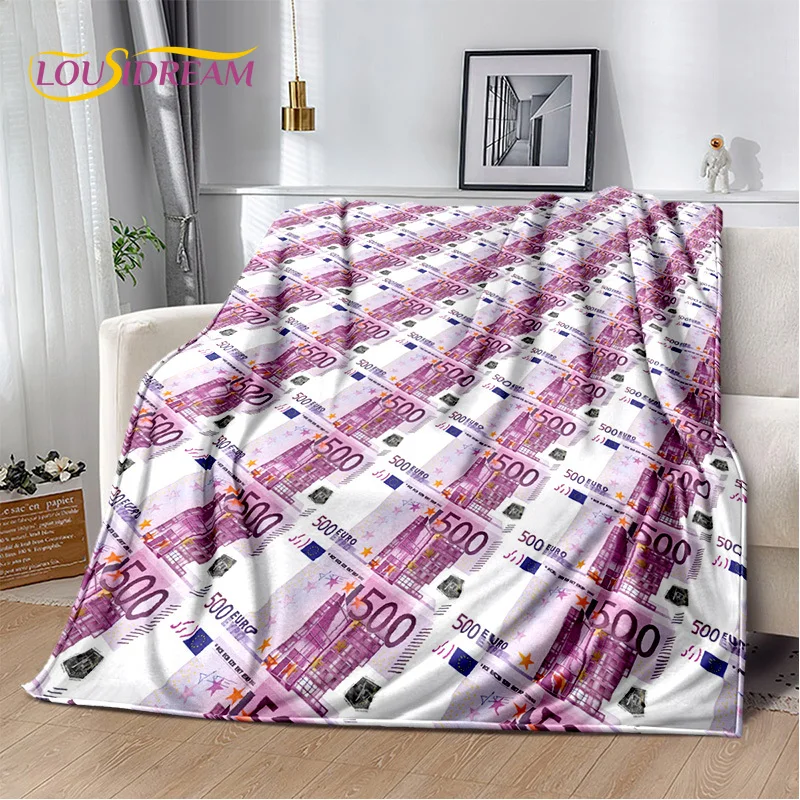 3D Dollar Euro Pound Money Rich Cartoon Soft Plush Blanket,Flannel Blanket Throw Blanket for Living Room Bedroom Bed Sofa Gift