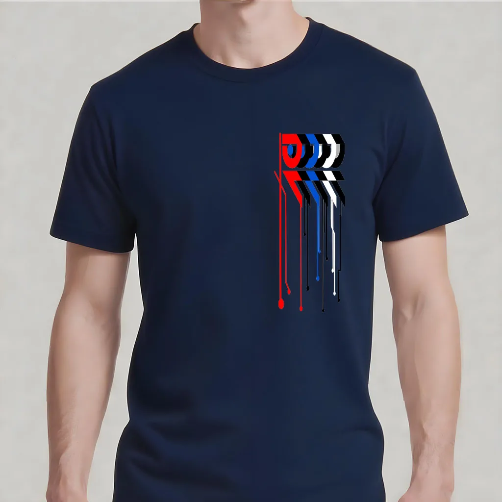 

Hot selling men's drip striped pattern T-shirt, avant-garde street style short sleeved, cotton round neck, couple's outfit