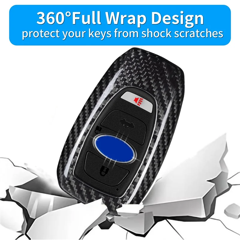 

Сумка для смарт-брелока из сухого углеродного волокна для Subaru WRX STI 2021-2023, внешний дистанционный смарт-брелок, 4-кнопочный ключ, детали