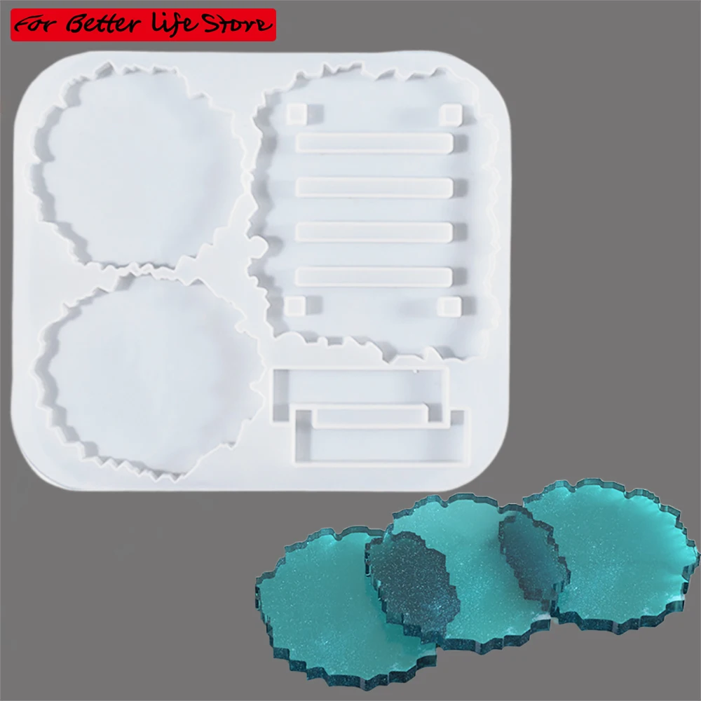 

1piece Silicone mold resin vase coaster mold DIY crystal drip glue mold coaster storage rack crystal epoxy handmade coaster