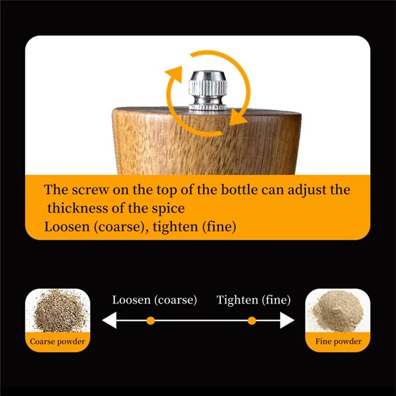 

ABZL Acrylic Pepper Mill Sets By Pagoda, Manual Wooden Salt And Pepper Grinders With Core Spice Shaker Tools