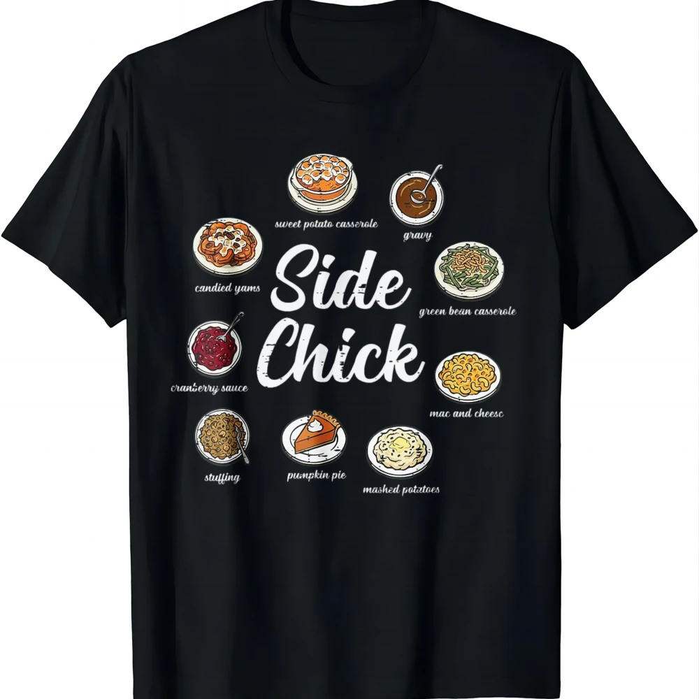 Thanksgiving Food Side Chick Funny Dinner Men Women Kids T-Shirt Mens Fashion Custom Printed Graphic T Shirts