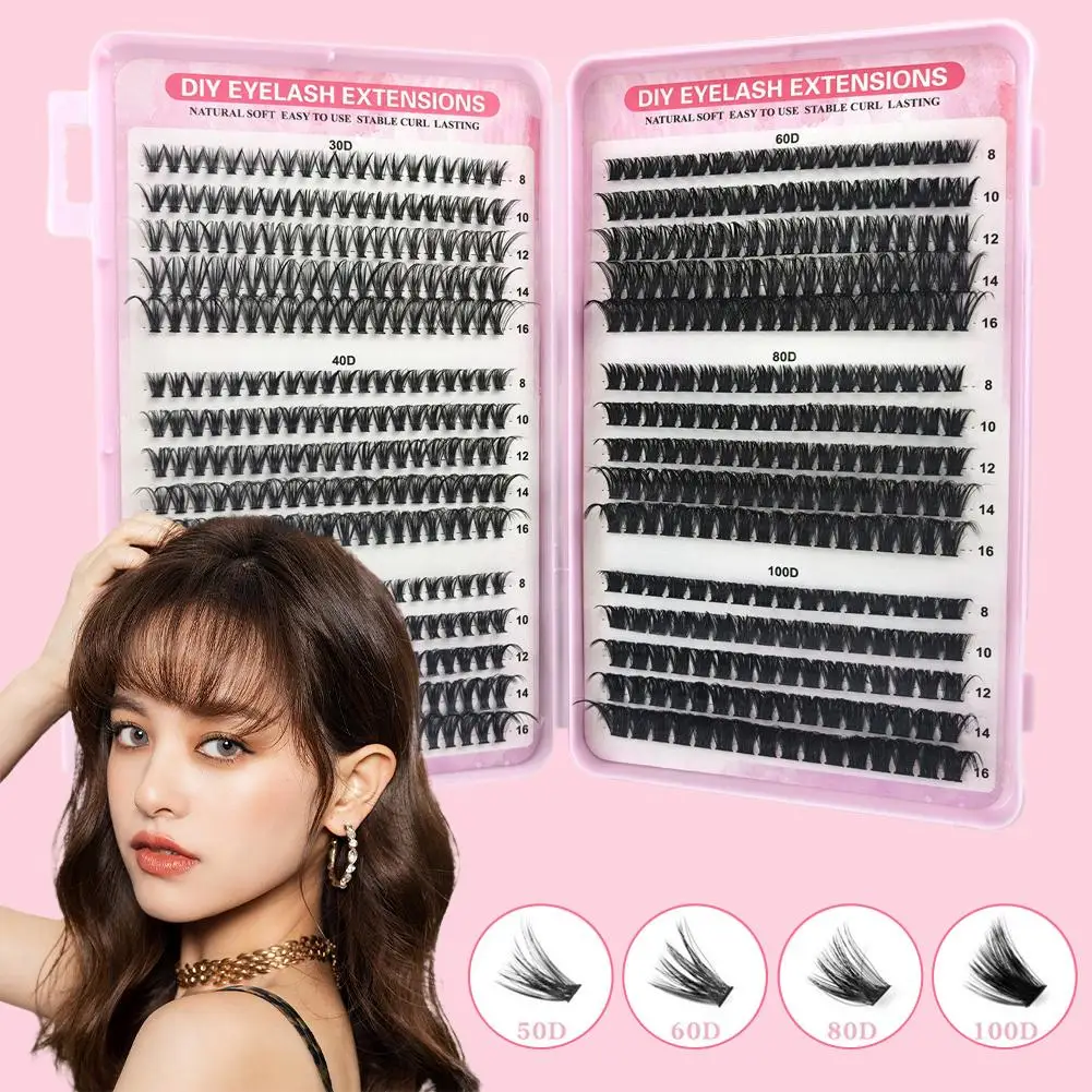 ขนตาปลอมแบบธรรมชาติทรงฟ็อกซ์ ต่อขนตาแบบช่อเดี่ยว ฟูสวย อุปกรณ์แต่งหน้า