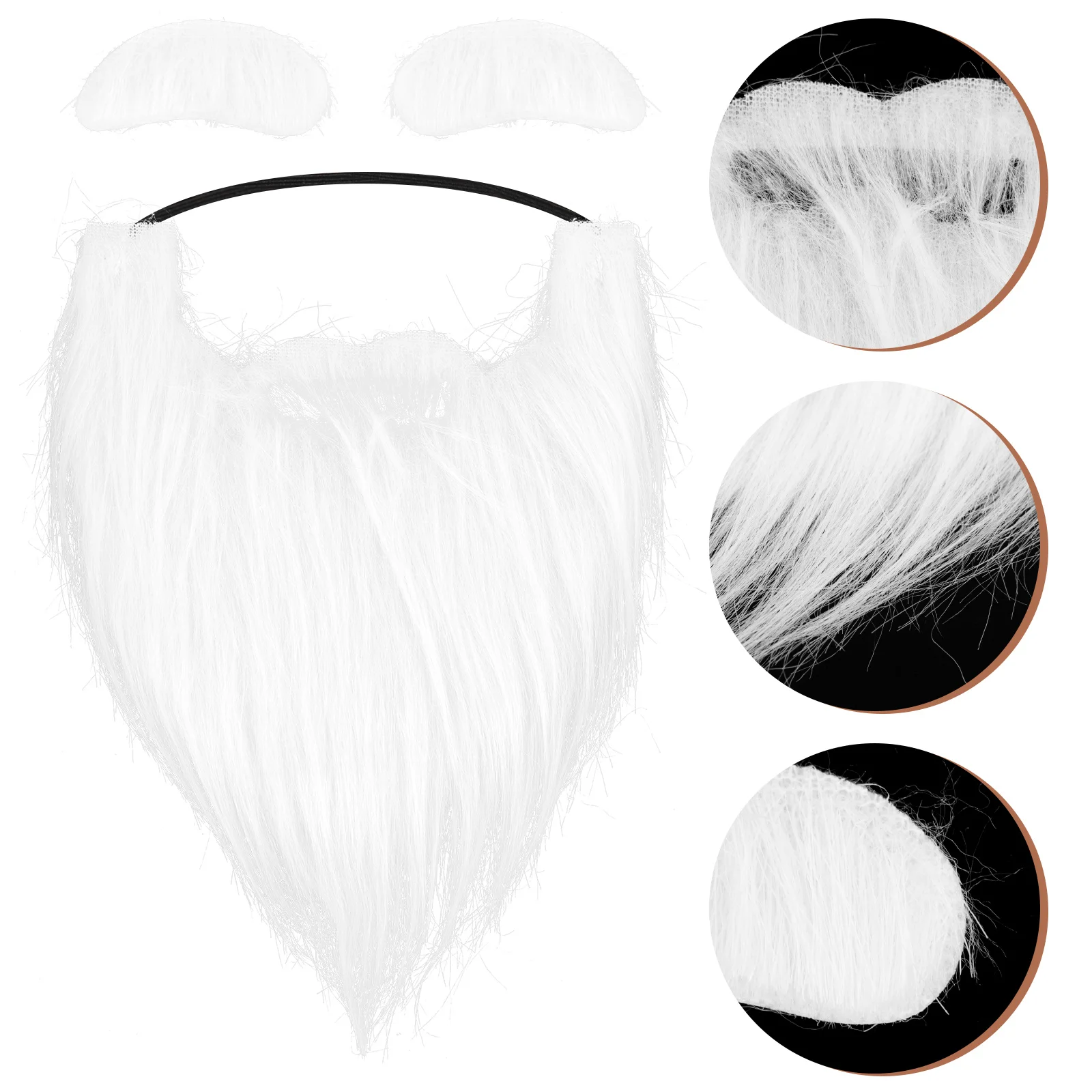 

Hairbrush Christmas Beard Eyebrows False Mustache Prop Cosplay Fake Dense White Men and Women