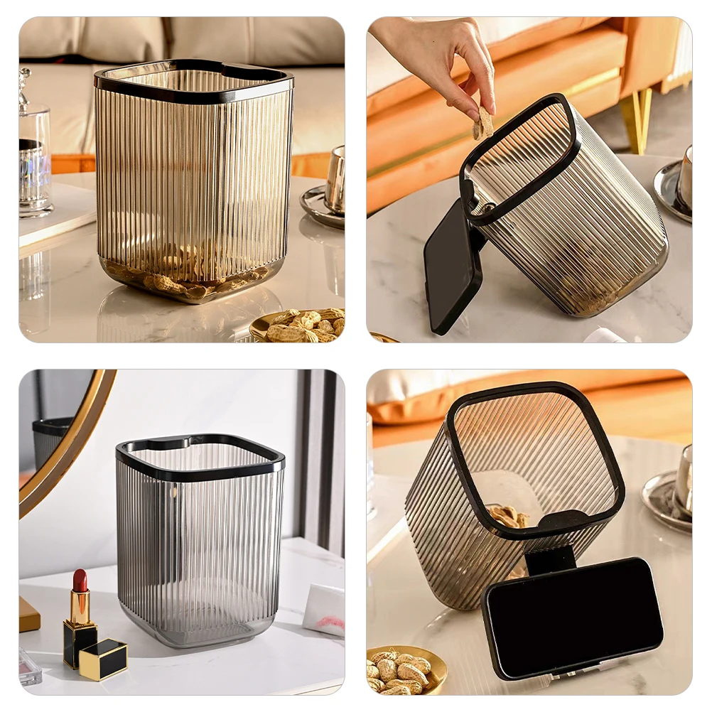 

Desktop Trash Can Compact Simple Design Big Opening Storage Basket For Home Office Bedroom Bathroom Kitchen Garbage Bin Plastic