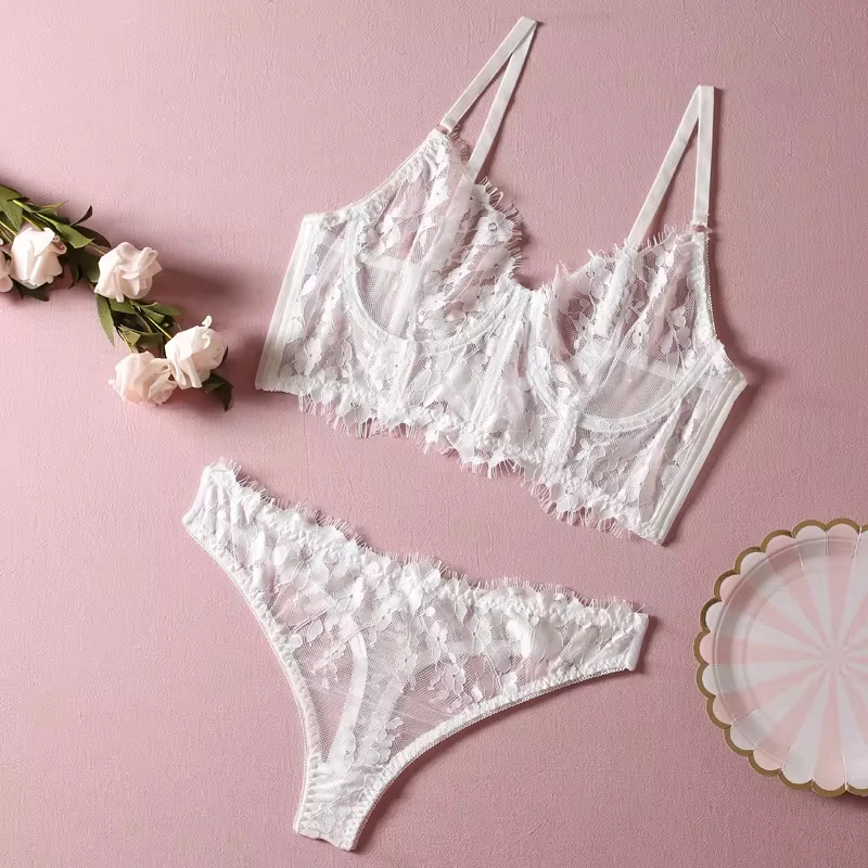 Bikini Fishbone Small Vest Ultra-Thin Lace Underwear Set