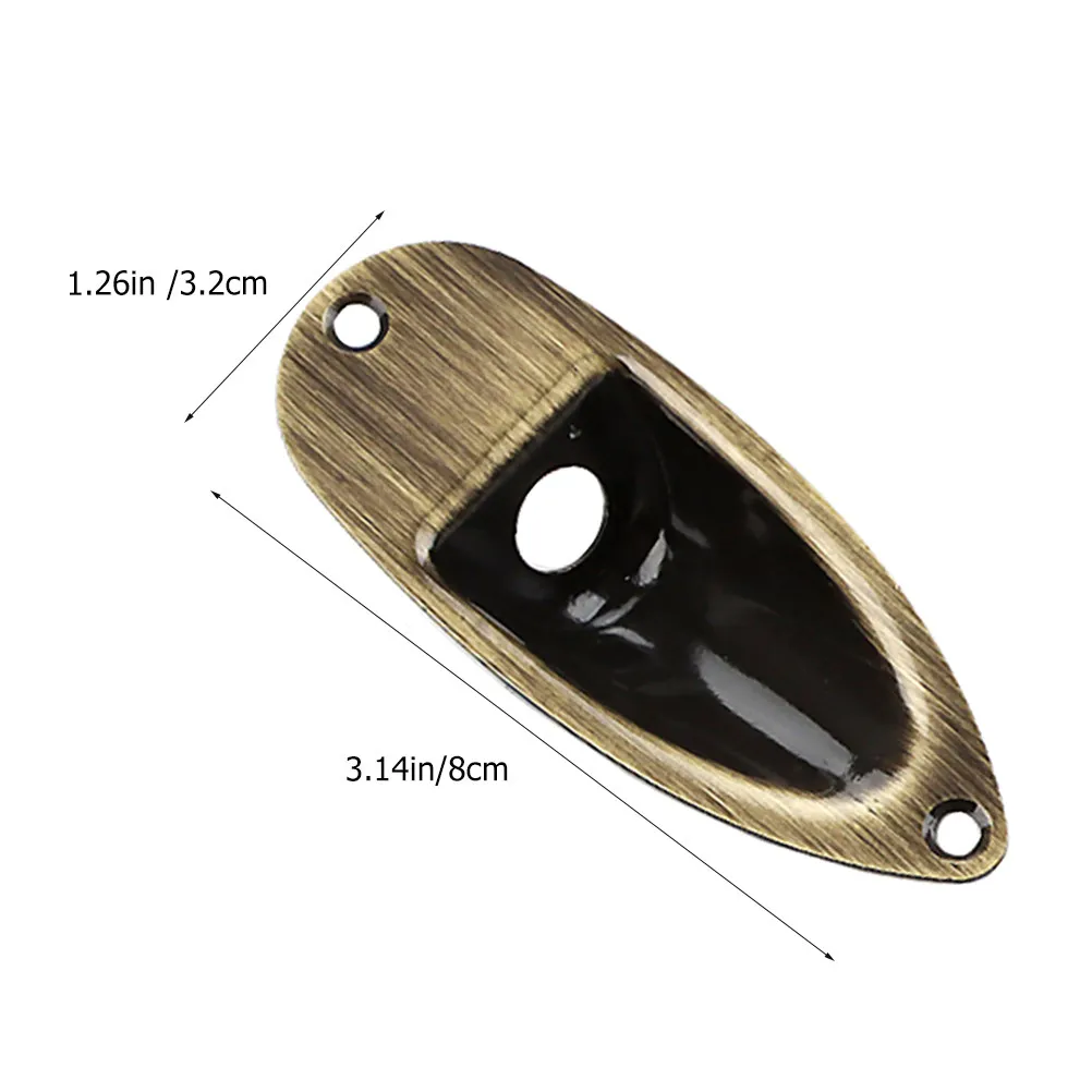 Electric Guitar Input Jack Plate Metal Guitar Parts Accessory Kit Stylish Boat Shape for Reliable Connection Jack Plate