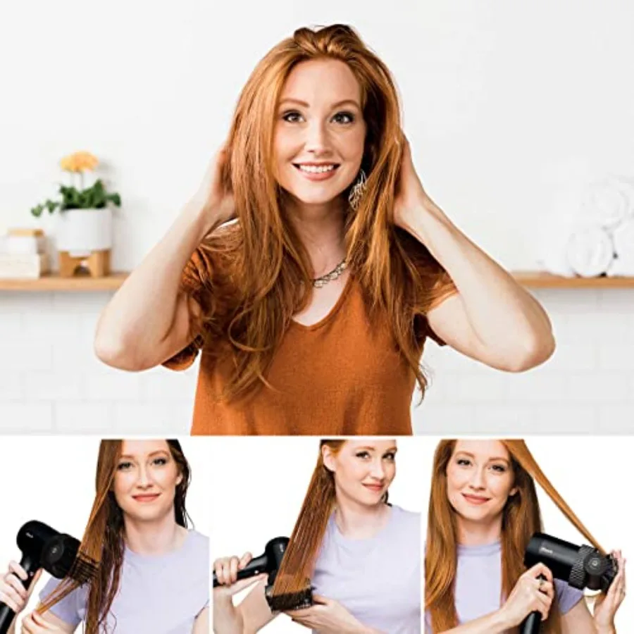 HD125CO مجفف الشعر HyperAIR FastDrying مع مكثف IQ 2in1 فرشاة تصفيف الذكاء ملحقات ناشر تحديد الضفيرة لـ