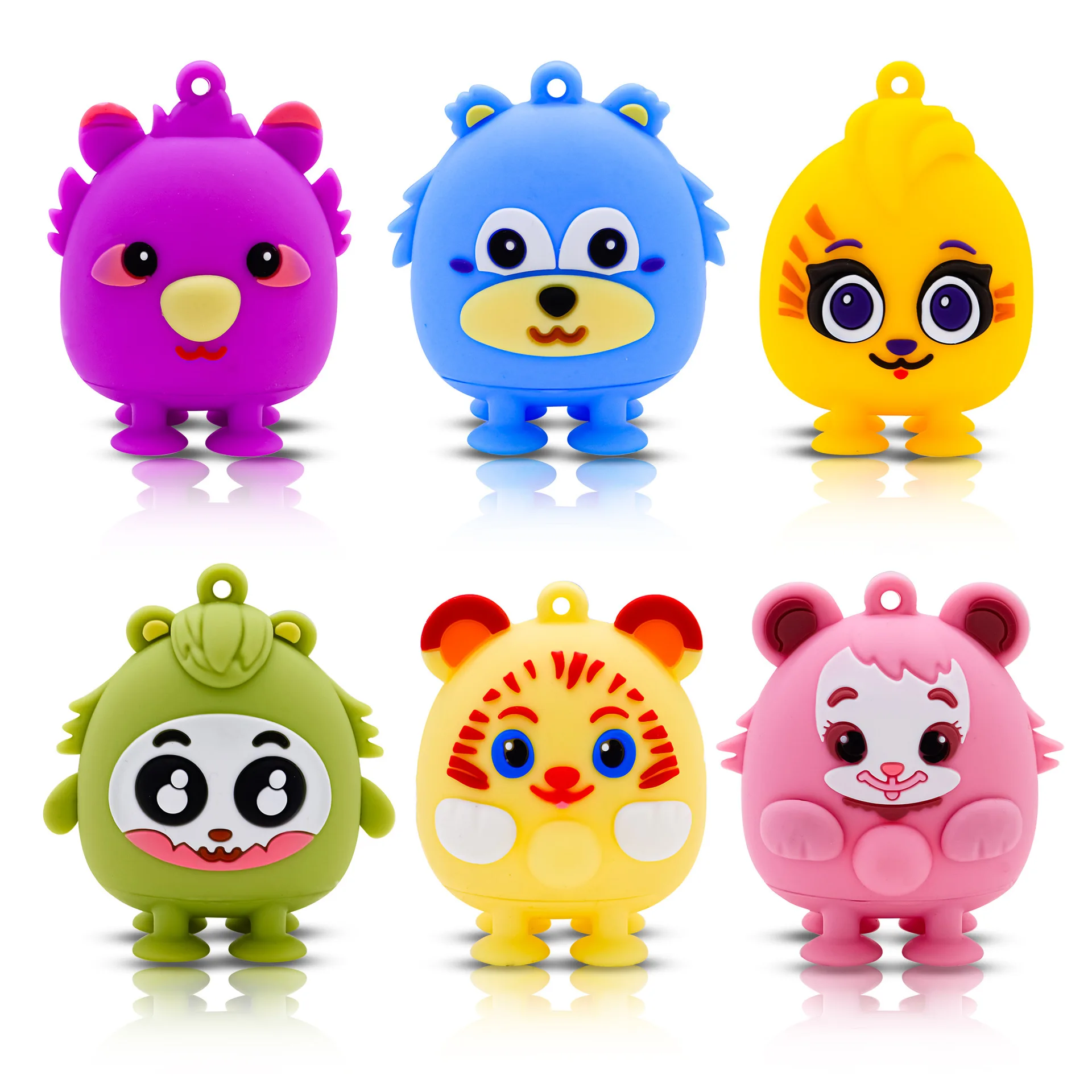 12/24PCS for Kids Adult 3D Animal Pop Fidget Suction Stress Relief Toys Popular Bubble Push Fingertip Toys Party Favors