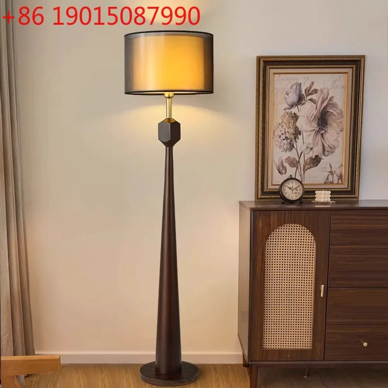 

Japanese Style Antique Wooden Floor Lamp Simple Bedroom Bedside Lamp Living Room Decorative Lamp Wabi Sabi Standing Light LED