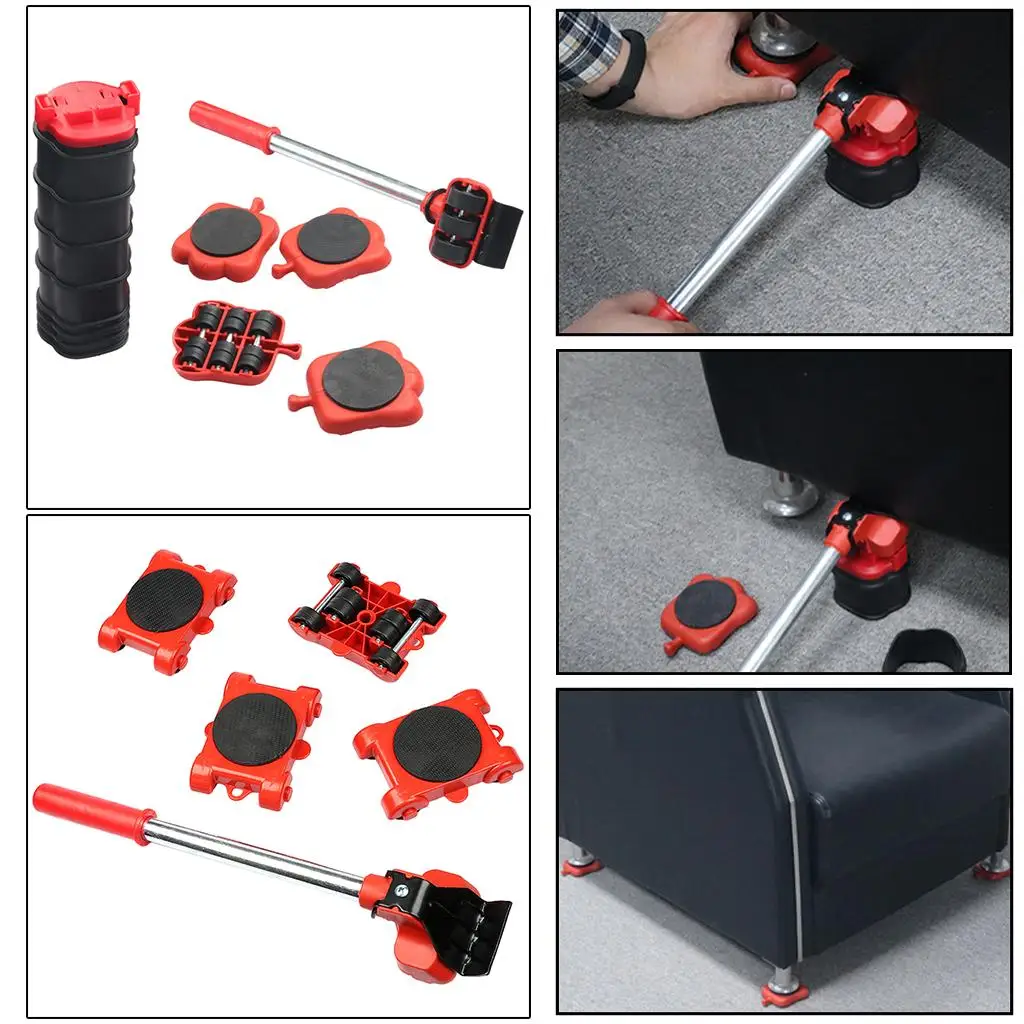 Heavy Duty Furniture Lifter with 4 Sliders for Safe Moving Appliance Roller Suitable for Sofas Couches Refrigerators