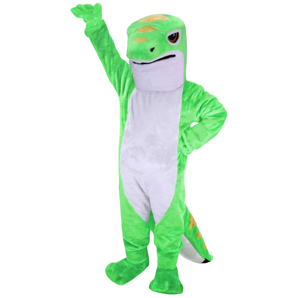 Custom Welcome Light Green Gecko Mascot Costume Adult Size Mascotte Mascota Fancy Dress for Carnival Cosply Party SW1513