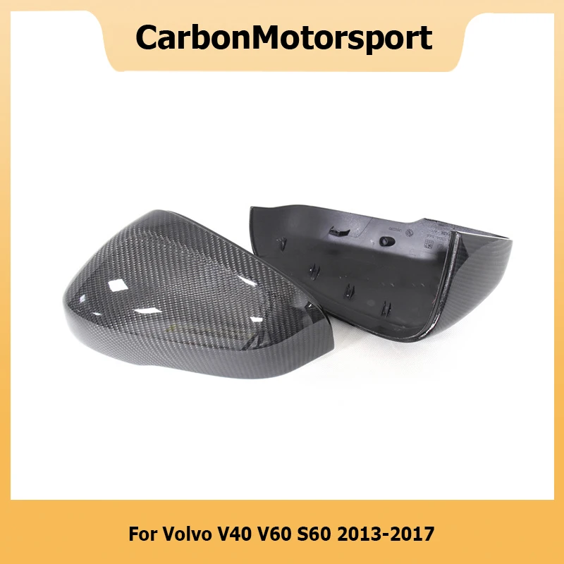 Add on/Replacement Style Carbon Fiber Side Door Rearview Mirror Cover For Volvo V40 V60 S60 2012 2013 2014 2015 2016 2017