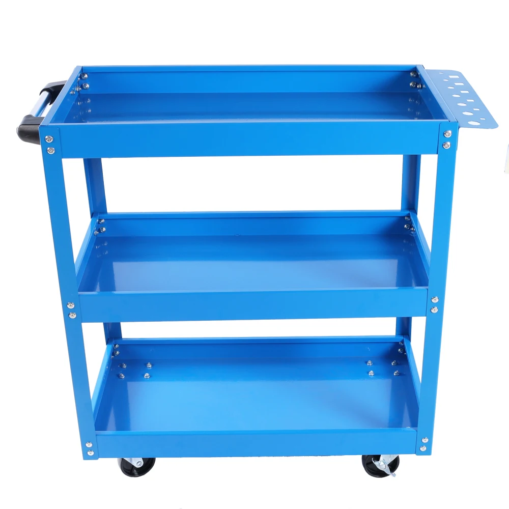

3-layer rolling mechanical tool cart, heavy-duty steel multifunctional vehicle with lockable wheels, capacity 450 pounds